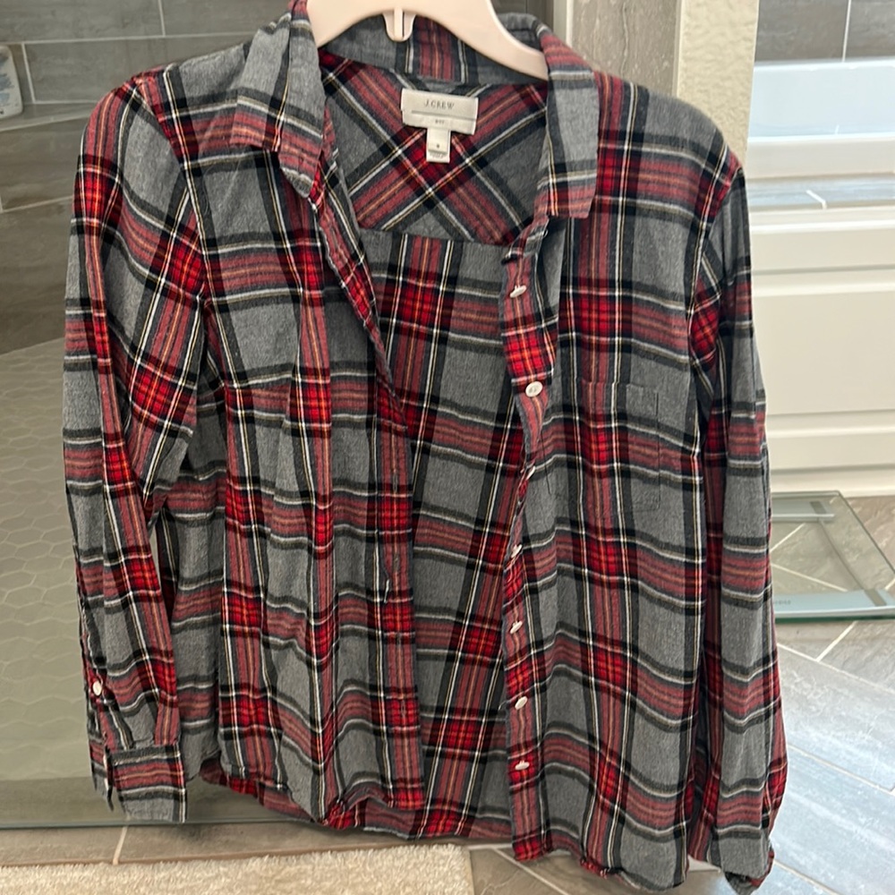 Jcrew flannel button down. Size 8.